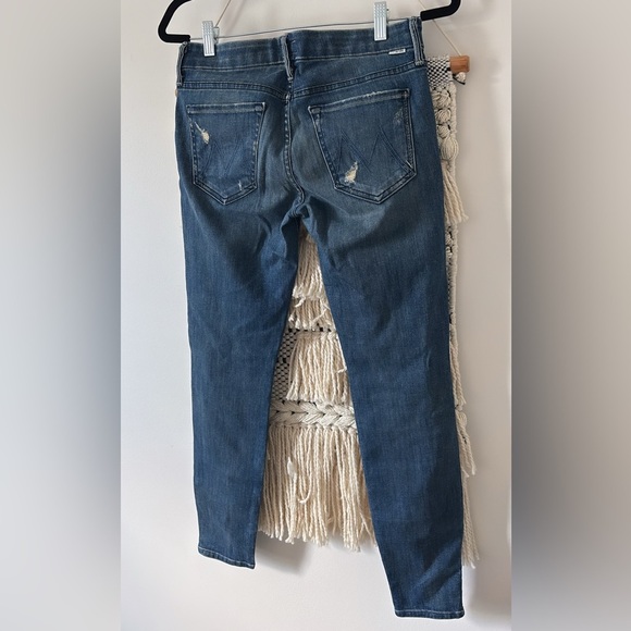 Mother The Looker Ankle Zip Skinny Jeans Distressed in Graffiti Girl Size 28 - Picture 4 of 8